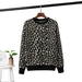 Women oversized sweater female leopard jacquard fashion wool blends Nexellus