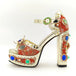 Women Plus Size Heel Water Block Heel Baroque Fish Mouth Sandals Nexellus