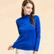 Women real silk turtleneck long sleeve bottom shirt Nexellus