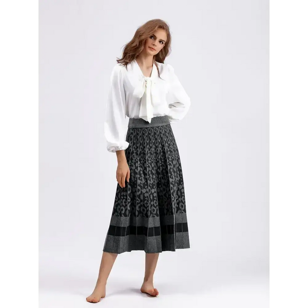 Women sweater skirt elegant long maxi warm skirt fashion thick midi Nexellus