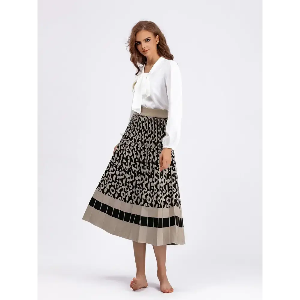 Women sweater skirt elegant long maxi warm skirt fashion thick midi Nexellus