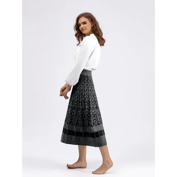 Women sweater skirt elegant long maxi warm skirt fashion thick midi Nexellus