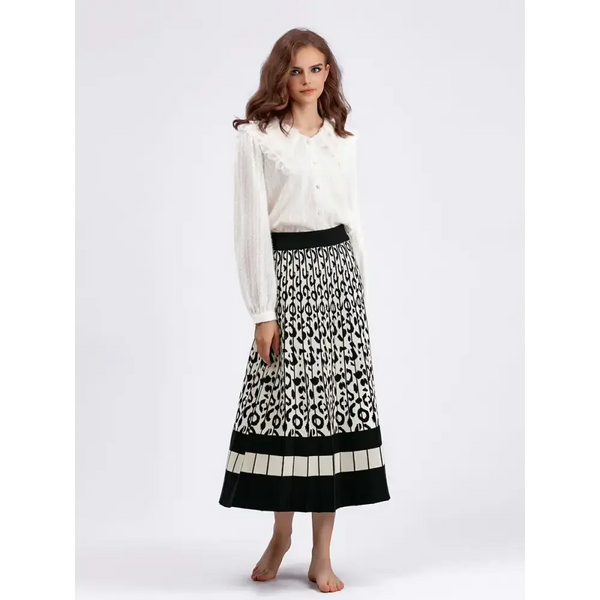 Women sweater skirt elegant long maxi warm skirt fashion thick midi Nexellus