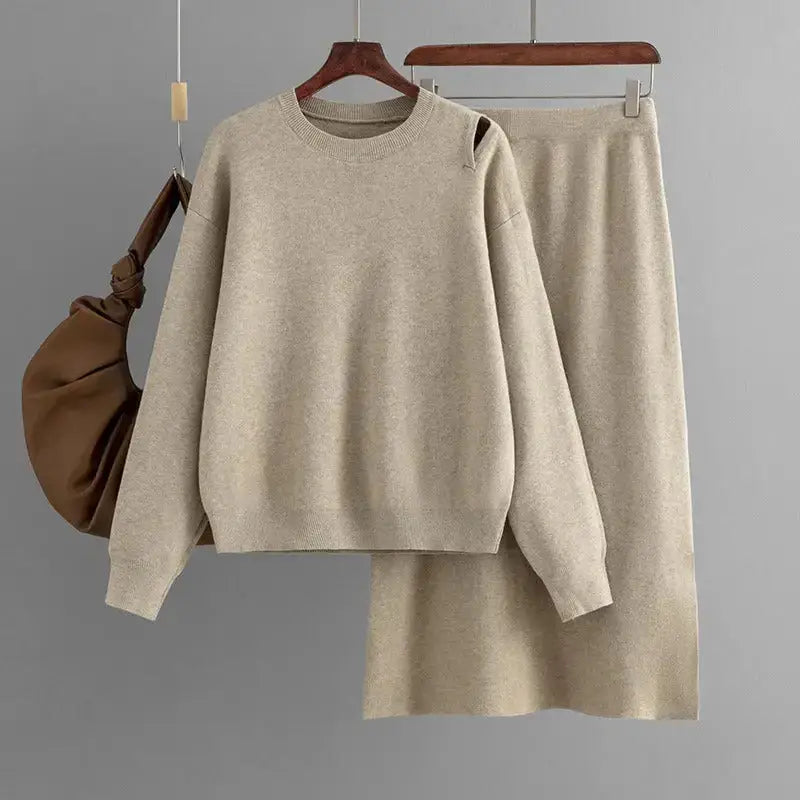 Women two piece outfit sweater & skirt Nexellus