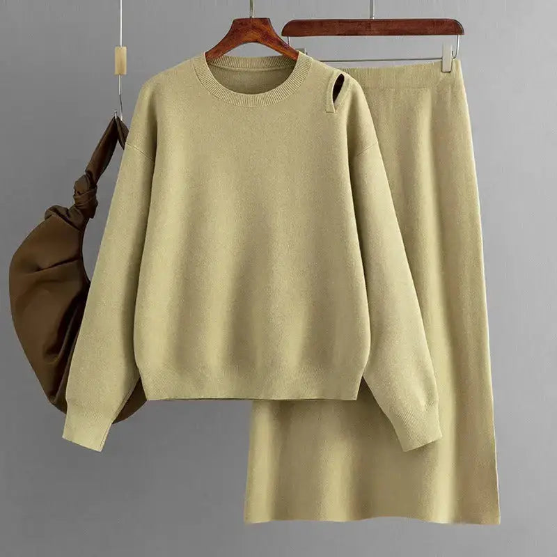 Women two piece outfit sweater & skirt Nexellus