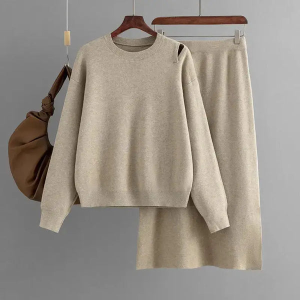 Women two piece outfit sweater & skirt Nexellus