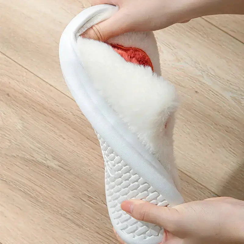 Women winter cotton slippers with heel can be worn outside to keep Nexellus