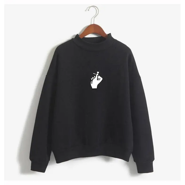 Women's Casual Love Gesture Crewneck Sweatshirt Ulzzang Sudadera Nexellus