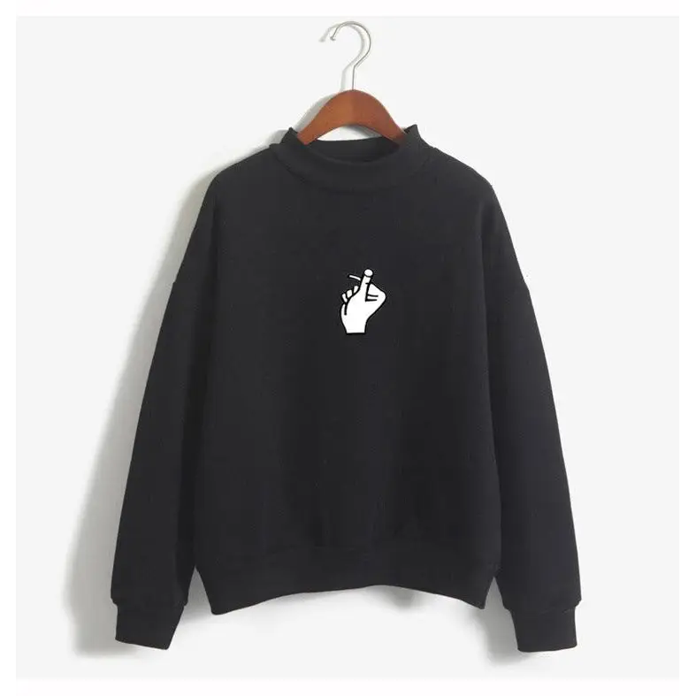 Women's Casual Love Gesture Crewneck Sweatshirt Ulzzang Sudadera Nexellus