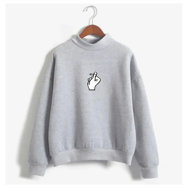 Women's Casual Love Gesture Crewneck Sweatshirt Ulzzang Sudadera Nexellus