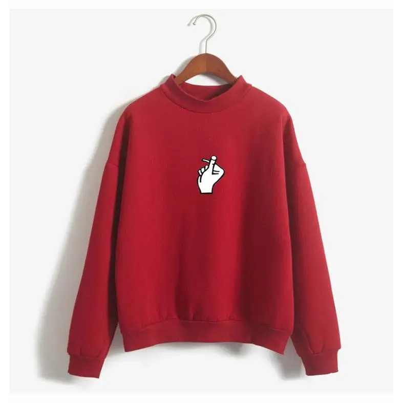 Women's Casual Love Gesture Crewneck Sweatshirt Ulzzang Sudadera Nexellus