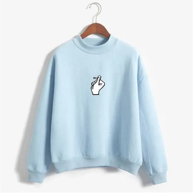 Women's Casual Love Gesture Crewneck Sweatshirt Ulzzang Sudadera Nexellus