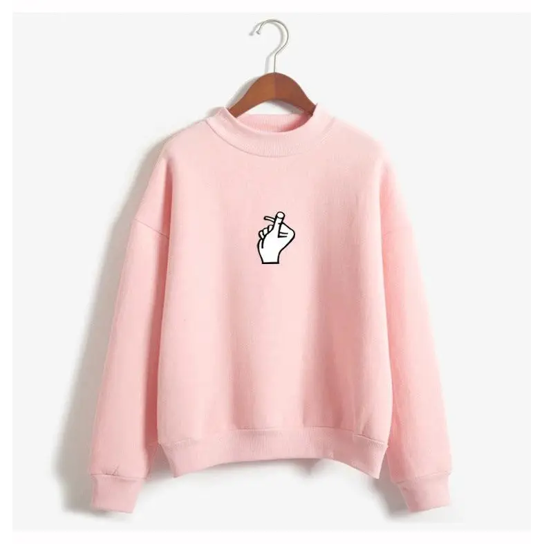 Women's Casual Love Gesture Crewneck Sweatshirt Ulzzang Sudadera Nexellus