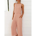 Women's casual sleeveless button-down vest cropped wide-leg pants Nexellus