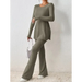 Women's casual slim side slit knitted two-piece set Nexellus