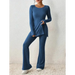 Women's casual slim side slit knitted two-piece set Nexellus