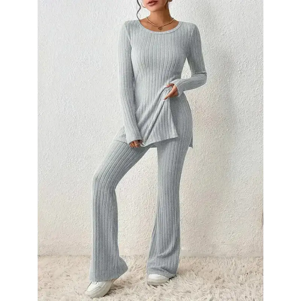 Women's casual slim side slit knitted two-piece set Nexellus