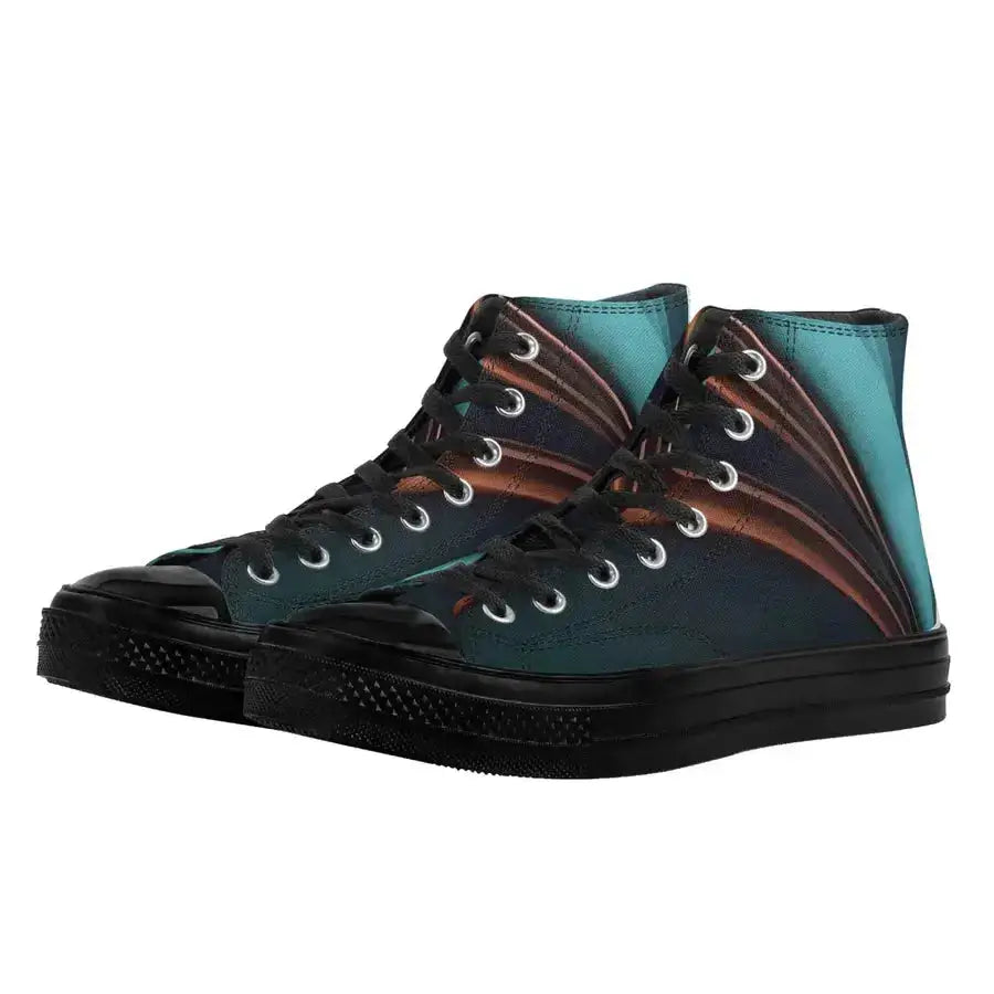 Womens classic black high top canvas shoes Nexellus