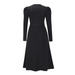 Women's crew neck ruffle cable knit sweater midi dress Nexellus