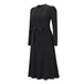 Women's crew neck ruffle cable knit sweater midi dress Nexellus