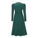 Women's crew neck ruffle cable knit sweater midi dress Nexellus