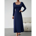 Women's fashion casual elegant waisted long sleeve dress Nexellus