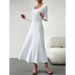 Women's fashion casual elegant waisted long sleeve dress Nexellus