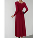 Women's fashion casual elegant waisted long sleeve dress Nexellus