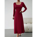 Women's fashion casual elegant waisted long sleeve dress Nexellus