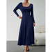 Women's fashion casual elegant waisted long sleeve dress Nexellus