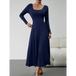 Women's fashion casual elegant waisted long sleeve dress Nexellus