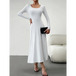 Women's fashion casual elegant waisted long sleeve dress Nexellus