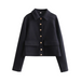 Women's Fashion Soft Short Coat Retro Long Sleeve Button Up Casual Women's Jacket Nexellus