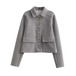 Women's Fashion Soft Short Coat Retro Long Sleeve Button Up Casual Women's Jacket Nexellus