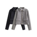 Women's Fashion Soft Short Coat Retro Long Sleeve Button Up Casual Women's Jacket Nexellus