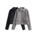 Women's Fashion Soft Short Coat Retro Long Sleeve Button Up Casual Women's Jacket Nexellus