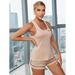 Women's knitted comfortable casual vest short pajamas two-piece set Nexellus