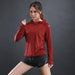 Women's Long Sleeve Running T-Shirts Quick Dry Gym Fitness Hooded Yoga Tops Nexellus