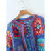 Women's loose color block crochet cardigan Nexellus