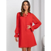 Women's loose flare sleeve solid color hollow out dress Nexellus