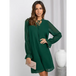 Women's loose flare sleeve solid color hollow out dress Nexellus