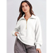 Women's loose zipper neck long sleeve sweatshirt top Nexellus