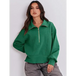 Women's loose zipper neck long sleeve sweatshirt top Nexellus