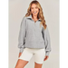 Women's loose zipper neck long sleeve sweatshirt top Nexellus