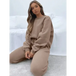 Women's new solid color round fashionable casual collar pullover long Nexellus