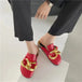 Women's shoes, toe-toe slippers, half-slip european and american metal Nexellus