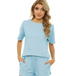 Women's short sleeve loungewear solid color casual waffle two-piece Nexellus