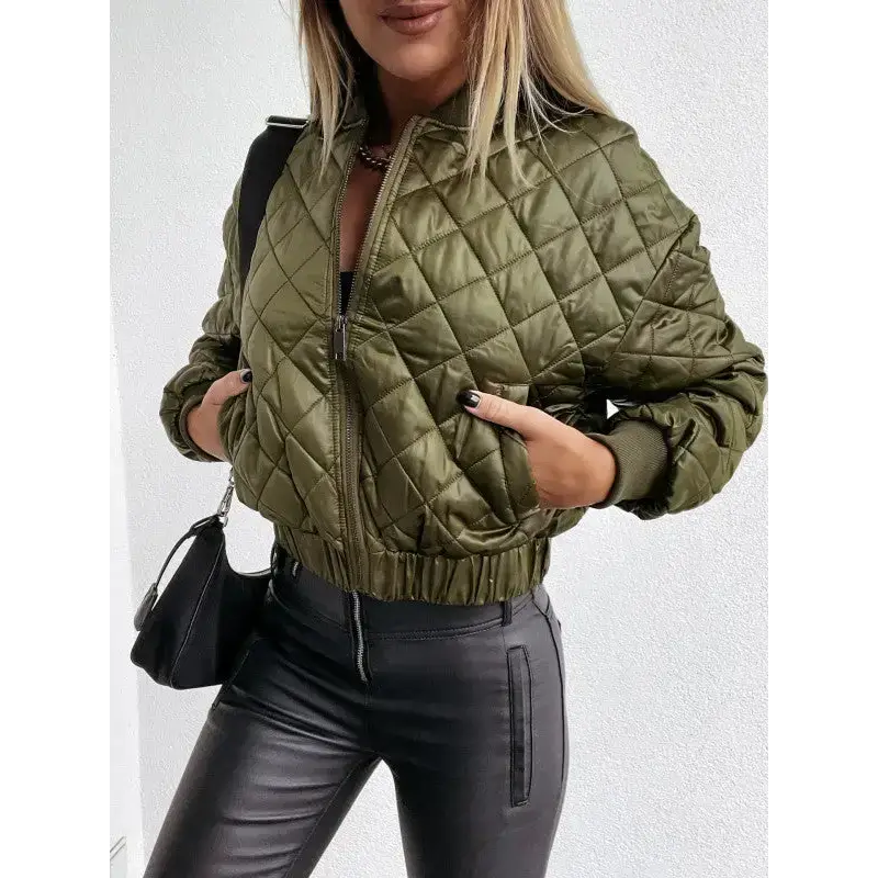 Women's short zip closure quilted jacket Nexellus