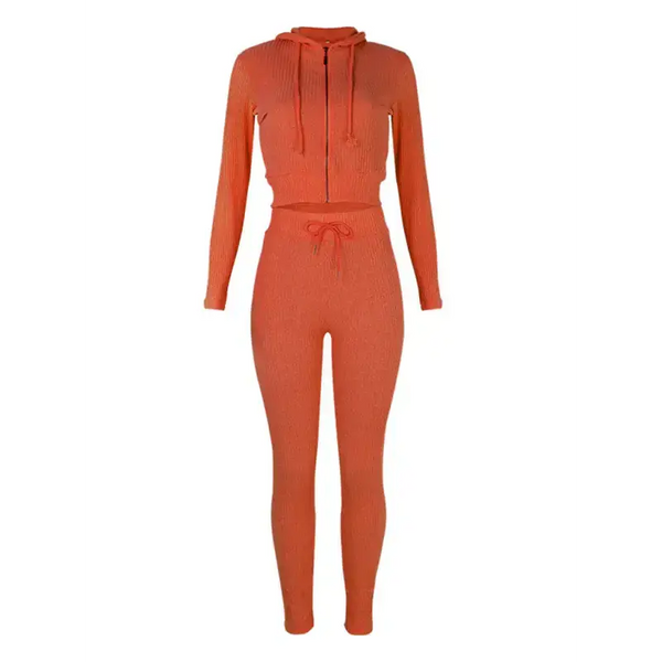 Women's sloid color hoodie & pants lounge set Nexellus