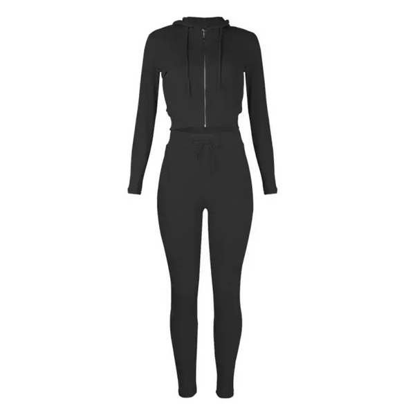 Women's sloid color hoodie & pants lounge set Nexellus